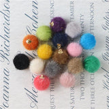 60 Pcs Plush Ball Pendants 15mm DIY Art Jewelry Hair Accessories Wedding Decor