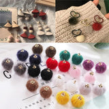 60 Pcs Plush Ball Pendants 15mm DIY Art Jewelry Hair Accessories Wedding Decor