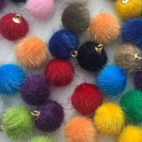 60 Pcs Plush Ball Pendants 15mm DIY Art Jewelry Hair Accessories Wedding Decor