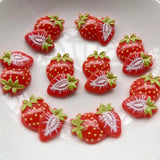 30PCS 20-25mm Strawberry Resin Accessories for DIY Phone Case