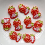 30PCS 20-25mm Strawberry Resin Accessories for DIY Phone Case