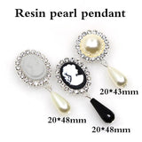 10pcs Resin Beauty Head Rhinestone Buttons Wedding Decor