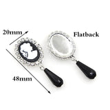 10pcs Resin Beauty Head Rhinestone Buttons Wedding Decor
