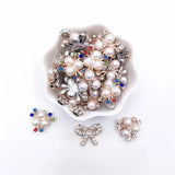 20Pcs Flower Rhinestone Pearl Button DIY Headband Accessories