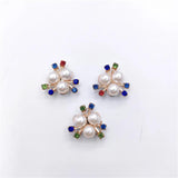 20Pcs Flower Rhinestone Pearl Button DIY Headband Accessories