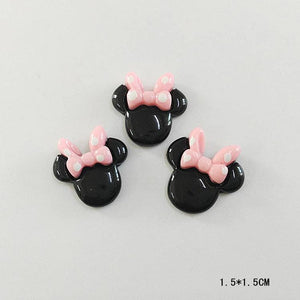 30pcs Bowknot Mouse Resin DIY Craft Supplies Phone Shell Patch Arts Hair Accesso