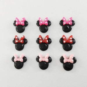30pcs Bowknot Mouse Resin DIY Craft Supplies Phone Shell Patch Arts Hair Accesso