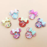 30pcs Bowknot Mouse Resin DIY Craft Supplies Phone Shell Patch Arts Hair Accesso