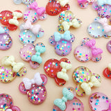 30pcs Bowknot Mouse Resin DIY Craft Supplies Phone Shell Patch Arts Hair Accesso