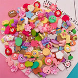 30Pcs Mixed Cartoon Animal Flower Food DIY Resin Accessories Phone Shell Fridge