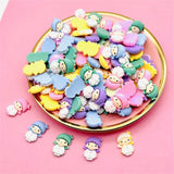 30Pcs Mixed Cartoon Animal Flower Food DIY Resin Accessories Phone Shell Fridge