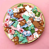 30Pcs Mixed Cartoon Animal Flower Food DIY Resin Accessories Phone Shell Fridge