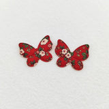 100Pcs Flower Print Butterfly Padded Appliques DIY Sewing Supplies