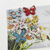 100Pcs Flower Print Butterfly Padded Appliques DIY Sewing Supplies