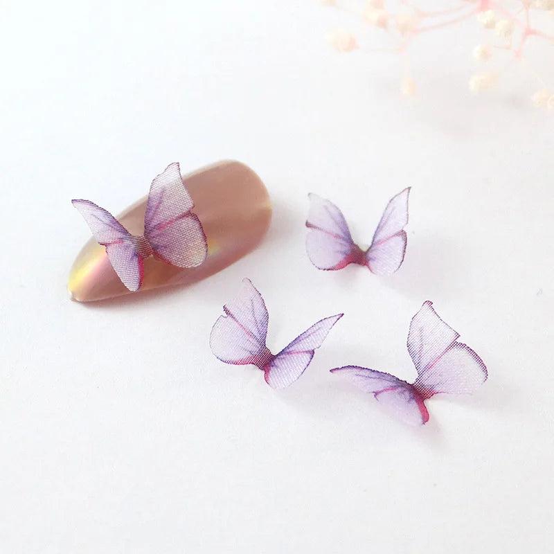 Chiffon Tulle Butterfly Wings Nail Arts Crafts Accessories DIY