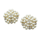 2PC 32mm Flower Pearl Bead Rhinestone Buttons DIY Jewelry Accessories