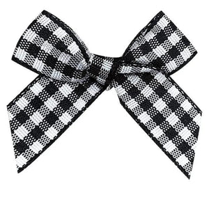 50Pcs Polyester Gingham Ribbon Bows DIY Craft Wedding Party Decor Plaid Bowknot