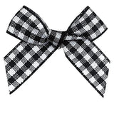 50Pcs Polyester Gingham Ribbon Bows DIY Craft Wedding Party Decor Plaid Bowknot