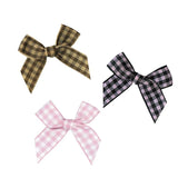 50Pcs Polyester Gingham Ribbon Bows DIY Craft Wedding Party Decor Plaid Bowknot
