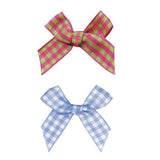 50Pcs Polyester Gingham Ribbon Bows DIY Craft Wedding Party Decor Plaid Bowknot