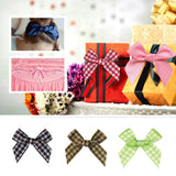 50Pcs Polyester Gingham Ribbon Bows DIY Craft Wedding Party Decor Plaid Bowknot