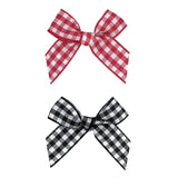50Pcs Polyester Gingham Ribbon Bows DIY Craft Wedding Party Decor Plaid Bowknot