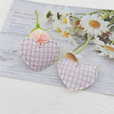 100PCS 35*30MM Heart Patches Appliques Checkered for DIY Clothes Hat Shoes