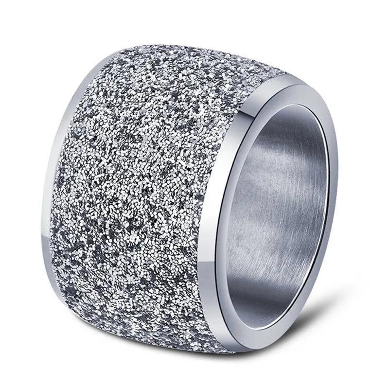 Punk Vintage Silver Stainless Steel Wedding Rings for Women