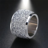 Punk Vintage Silver Stainless Steel Wedding Rings for Women