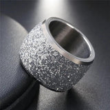 Punk Vintage Silver Stainless Steel Wedding Rings for Women