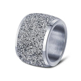 Punk Vintage Silver Stainless Steel Wedding Rings for Women