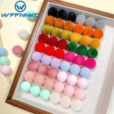 20-30Pcs Acrylic Round Ball Flocked Velvet Beads DIY Jewelry Making
