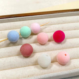 20-30Pcs Acrylic Round Ball Flocked Velvet Beads DIY Jewelry Making