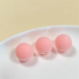 20-30Pcs Acrylic Round Ball Flocked Velvet Beads DIY Jewelry Making