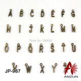 52PCS 16x6mm metal letters A-Z pendants charms for DIY accessories