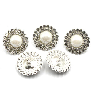 10PCS 21mm Diamond Pearl Button for Clothing DIY