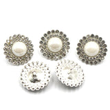 10PCS 21mm Diamond Pearl Button for Clothing DIY