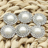 10PCS 21mm Diamond Pearl Button for Clothing DIY