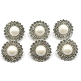 10PCS 21mm Diamond Pearl Button for Clothing DIY