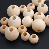 10 Large Hole Round Wooden Beads 25mm DIY Ornament Accessories B16
