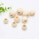 10 Large Hole Round Wooden Beads 25mm DIY Ornament Accessories B16