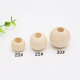 10 Large Hole Round Wooden Beads 25mm DIY Ornament Accessories B16
