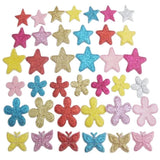 100Pcs Mix Colors Glitter Appliques Star/Flower DIY Craft Accessories