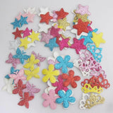 100Pcs Mix Colors Glitter Appliques Star/Flower DIY Craft Accessories