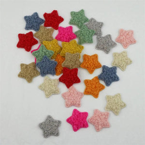 100Pcs 30mm Puffy Teddy Stars Appliques DIY Craft Sewing Material