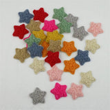 100Pcs 30mm Puffy Teddy Stars Appliques DIY Craft Sewing Material