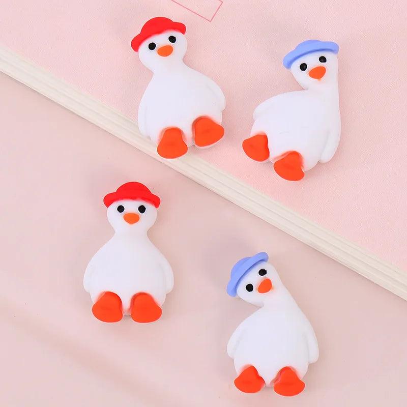 Cartoon Duck Resin Ornaments for DIY Crafts and Decor