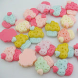 20Pcs NBNLVA Flatback Cupcake Resin Craft Buttons Mix DIY Decorative