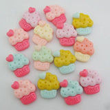 20Pcs NBNLVA Flatback Cupcake Resin Craft Buttons Mix DIY Decorative