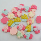20Pcs NBNLVA Flatback Cupcake Resin Craft Buttons Mix DIY Decorative